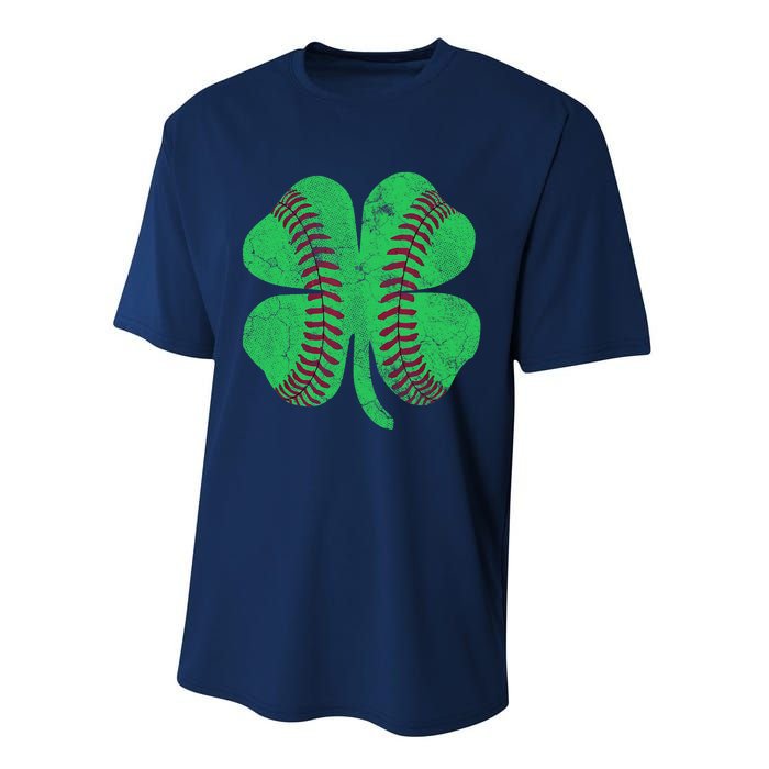 Baseball Shamrock St. Patrick's Day Irish Saint Paddys Gift Performance Sprint T-Shirt