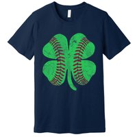 Baseball Shamrock St. Patrick's Day Irish Saint Paddys Gift Premium T-Shirt