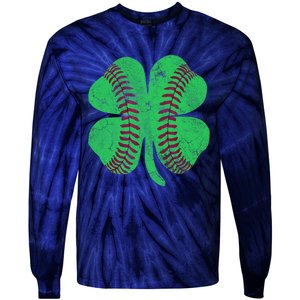 Baseball Shamrock St. Patrick's Day Irish Saint Paddys Gift Tie-Dye Long Sleeve Shirt