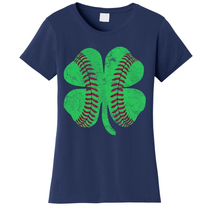 Baseball Shamrock St. Patrick's Day Irish Saint Paddys Gift Women's T-Shirt