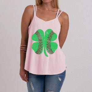 Baseball Shamrock St. Patrick's Day Irish Saint Paddys Gift Women's Strappy Tank