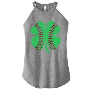 Baseball Shamrock St. Patrick's Day Irish Saint Paddys Gift Women's Perfect Tri Rocker Tank