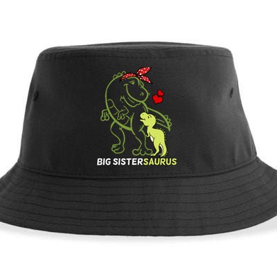 Big Sistersaurus Sister Dinosaur Baby Mother's Day Sustainable Bucket Hat