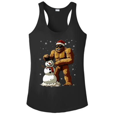 Bigfoot Santa Snowman Xmas Christmas Graphic Ladies PosiCharge Competitor Racerback Tank