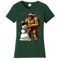 Bigfoot Santa Snowman Xmas Christmas Graphic Women's T-Shirt