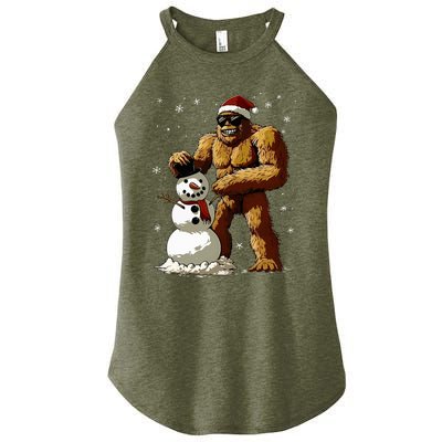 Bigfoot Santa Snowman Xmas Christmas Graphic Women's Perfect Tri Rocker Tank