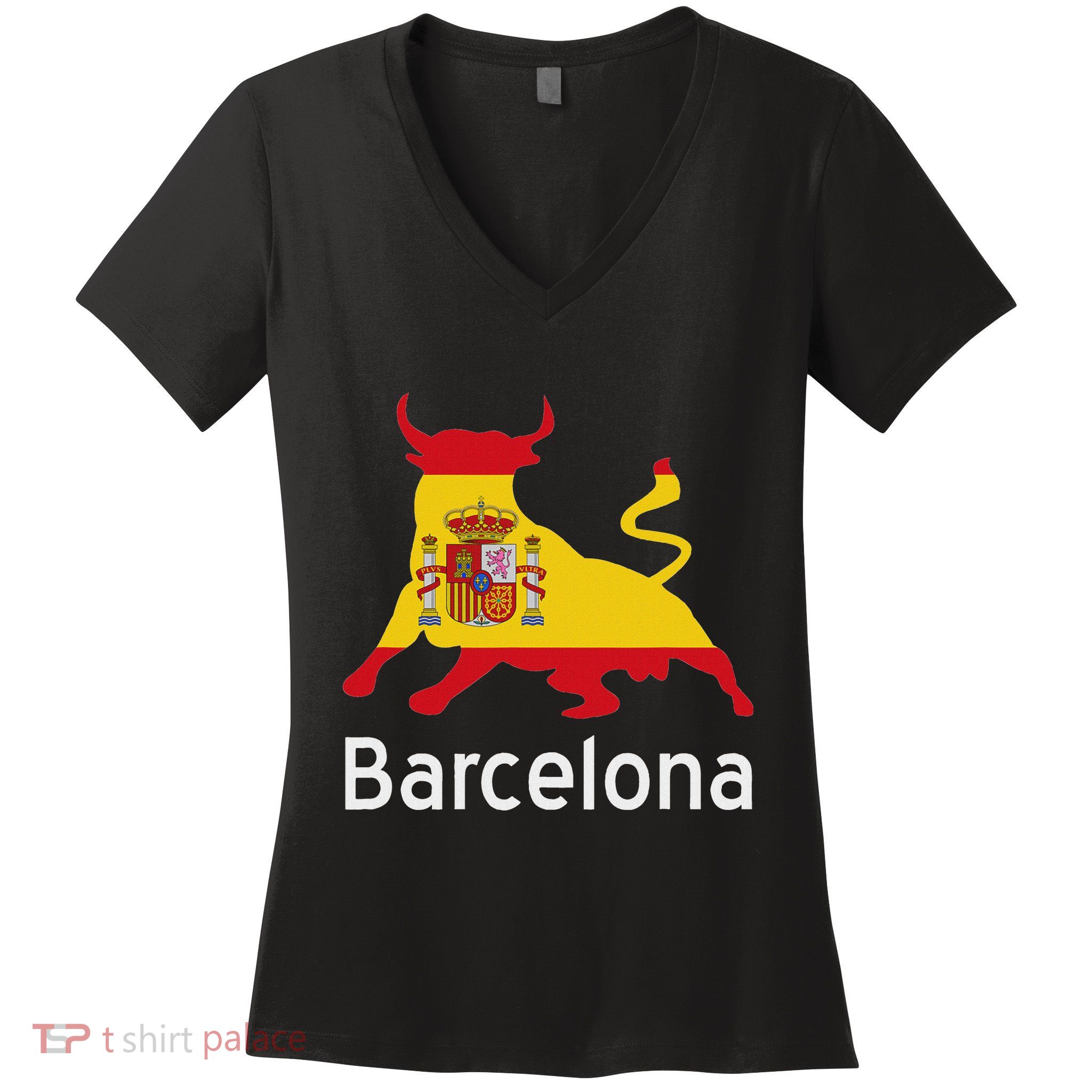 Barcelona Spain Spanish Bullfighting Women's V-Neck T-Shirt