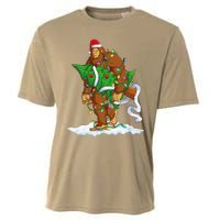 Bigfoot Sasquatch Santa Hat Christmas Xmas Tree Pjs Funny Cooling Performance Crew T-Shirt