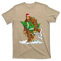 Bigfoot Sasquatch Santa Hat Christmas Xmas Tree Pjs Funny T-Shirt