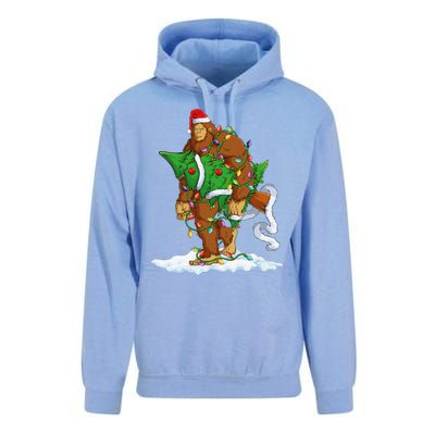 Bigfoot Sasquatch Santa Hat Christmas Xmas Tree Pjs Funny Unisex Surf Hoodie