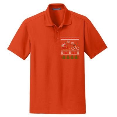 Bike Sledding Santa Sleigh Christmas Cycling Cute Gift Dry Zone Grid Polo