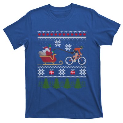 Bike Sledding Santa Sleigh Christmas Cycling Cute Gift T-Shirt