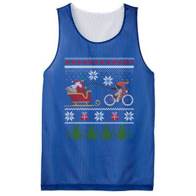 Bike Sledding Santa Sleigh Christmas Cycling Cute Gift Mesh Reversible Basketball Jersey Tank