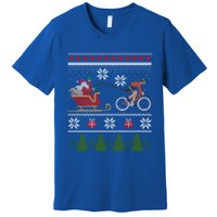 Bike Sledding Santa Sleigh Christmas Cycling Cute Gift Premium T-Shirt