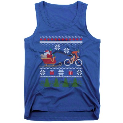 Bike Sledding Santa Sleigh Christmas Cycling Cute Gift Tank Top