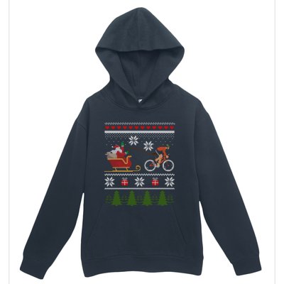 Bike Sledding Santa Sleigh Christmas Cycling Cute Gift Urban Pullover Hoodie