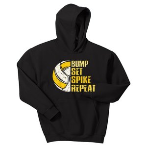 Bump Set Spike Repeat Volleyball Funny sport Kids Hoodie