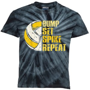 Bump Set Spike Repeat Volleyball Funny sport Kids Tie-Dye T-Shirt