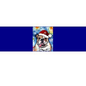 Bulldog Santa Starry Night Dog Christmas Holiday Art By Aja Meaningful Gift Bumper Sticker