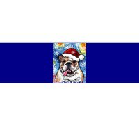 Bulldog Santa Starry Night Dog Christmas Holiday Art By Aja Meaningful Gift Bumper Sticker