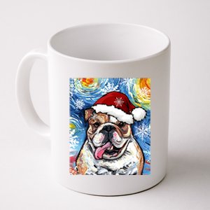 Bulldog Santa Starry Night Dog Christmas Holiday Art By Aja Meaningful Gift Coffee Mug