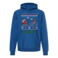 Bike Sledding Santa Sleigh Christmas Cycling Great Gift Premium Hoodie