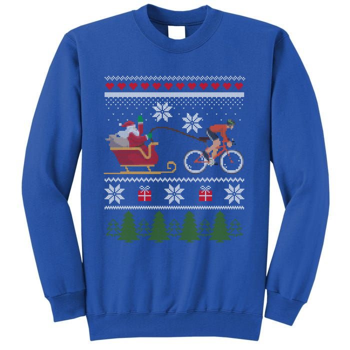 Bike Sledding Santa Sleigh Christmas Cycling Great Gift Tall Sweatshirt