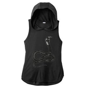 Black Snake Snakes Reptile Lover Jungle Zookeeper Zoology Ladies PosiCharge Tri-Blend Wicking Draft Hoodie Tank