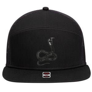 Black Snake Snakes Reptile Lover Jungle Zookeeper Zoology 7 Panel Mesh Trucker Snapback Hat