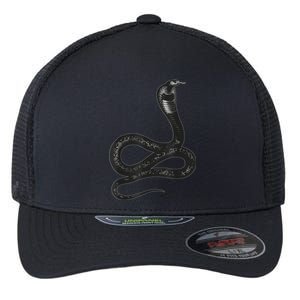 Black Snake Snakes Reptile Lover Jungle Zookeeper Zoology Flexfit Unipanel Trucker Cap