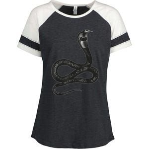 Black Snake Snakes Reptile Lover Jungle Zookeeper Zoology Enza Ladies Jersey Colorblock Tee