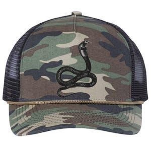 Black Snake Snakes Reptile Lover Jungle Zookeeper Zoology Retro Rope Trucker Hat Cap