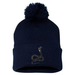 Black Snake Snakes Reptile Lover Jungle Zookeeper Zoology Pom Pom 12in Knit Beanie