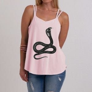 Black Snake Snakes Reptile Lover Jungle Zookeeper Zoology Women's Strappy Tank