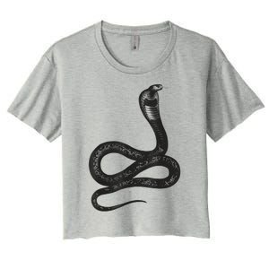 Black Snake Snakes Reptile Lover Jungle Zookeeper Zoology Women's Crop Top Tee