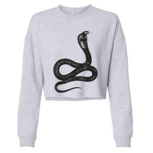 Black Snake Snakes Reptile Lover Jungle Zookeeper Zoology Cropped Pullover Crew