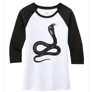 Black Snake Snakes Reptile Lover Jungle Zookeeper Zoology Women's Tri-Blend 3/4-Sleeve Raglan Shirt