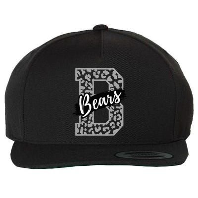 Bears School Sports Fan Team Spirits Mascot Heart Leopard Wool Snapback Cap