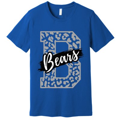 Bears School Sports Fan Team Spirits Mascot Heart Leopard Premium T-Shirt