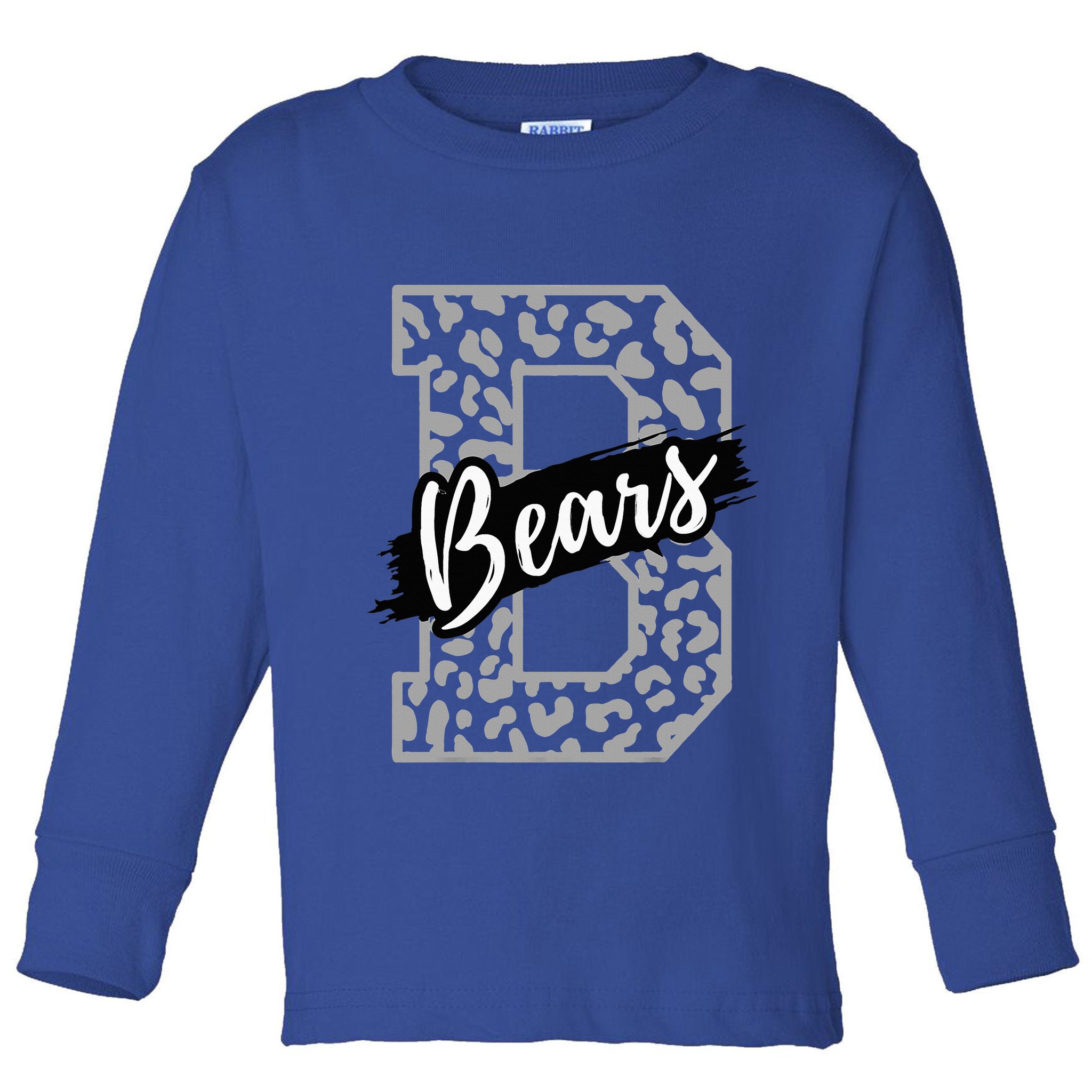 Bears School Sports Fan Team Spirits Mascot Heart Leopard Toddler Long Sleeve Shirt