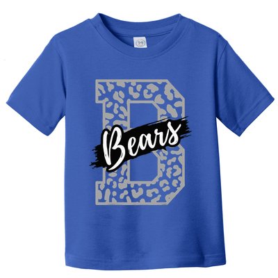Bears School Sports Fan Team Spirits Mascot Heart Leopard Toddler T-Shirt