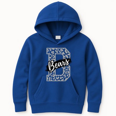 Bears School Sports Fan Team Spirits Mascot Heart Leopard Kids Hoodie