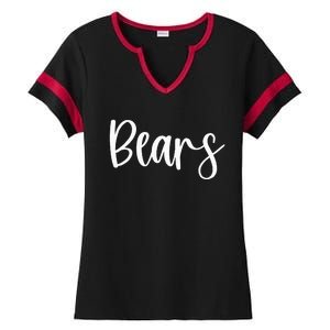 Bears School Spirit Team Mascot Game Night Ladies Halftime Notch Neck Tee