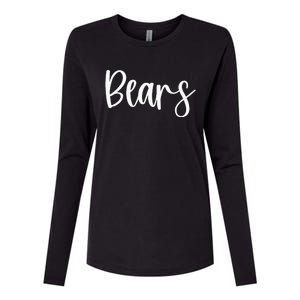 Bears School Spirit Team Mascot Game Night Womens Cotton Relaxed Long Sleeve T-Shirt