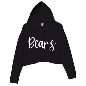 Bears School Spirit Team Mascot Game Night Crop Fleece Hoodie