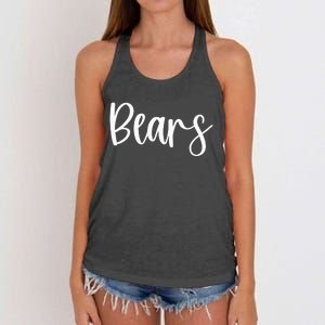 Bears School Spirit Team Mascot Game Night Women's Knotted Racerback Tank