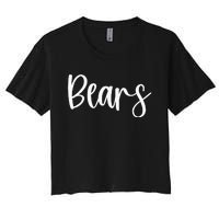 Bears School Spirit Team Mascot Game Night Women's Crop Top Tee