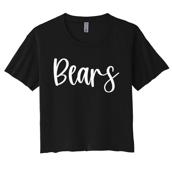 Bears School Spirit Team Mascot Game Night Women's Crop Top Tee