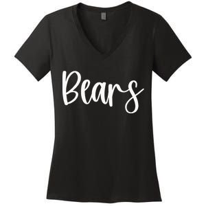 Bears School Spirit Team Mascot Game Night Women's V-Neck T-Shirt