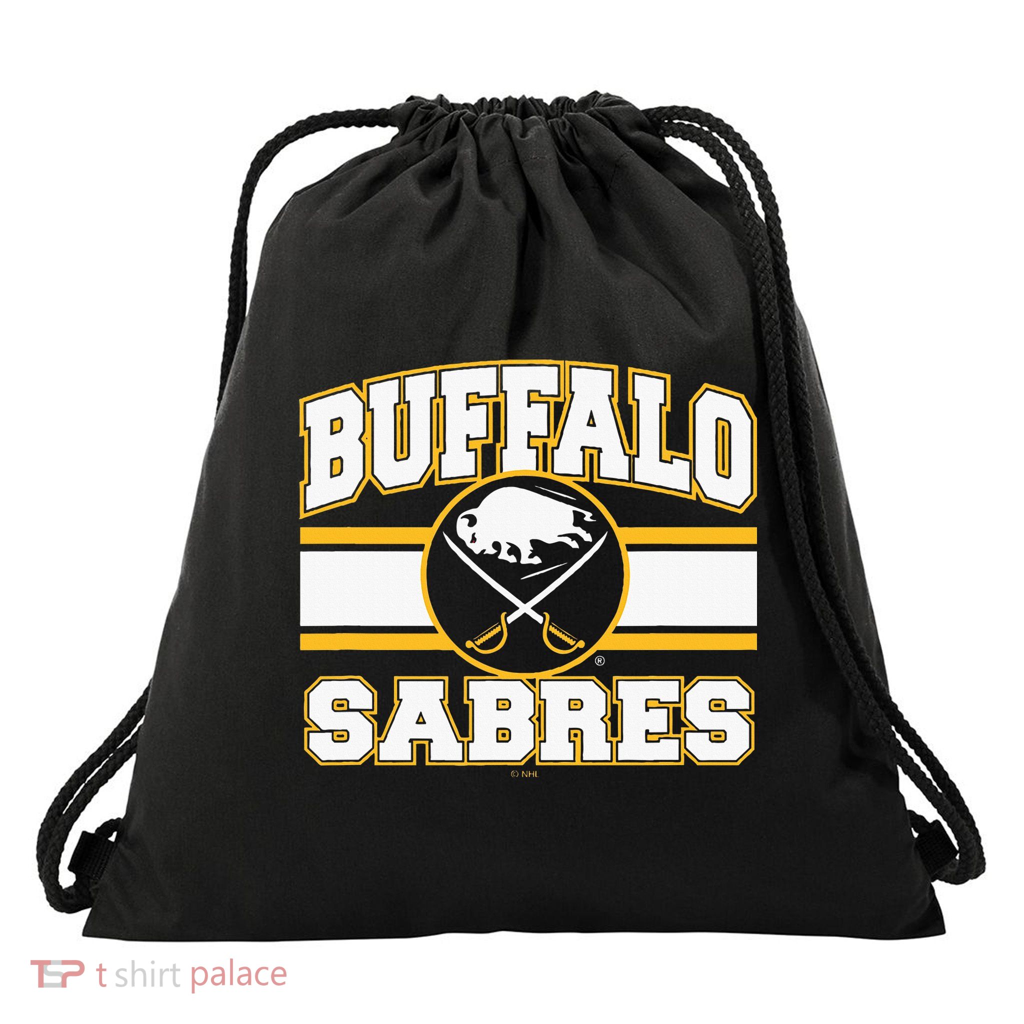 Buffalo Sabres Stripe Royal Blue Drawstring Bag